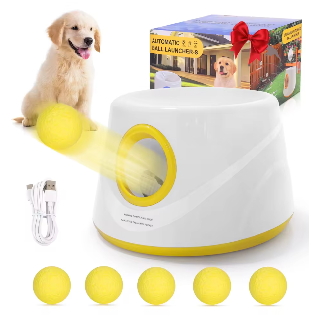 Automatische Ballenwerper voor Honden – Met 3 Afstandsinstellingen & 5 ETPU-Tennisballen