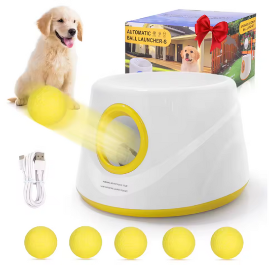 Automatische Ballenwerper voor Honden – Met 3 Afstandsinstellingen & 5 ETPU-Tennisballen