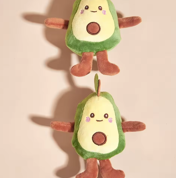 Avocado Hondenspeelgoed – Pluche Knuffel & Kauwspeeltje, 15 cm