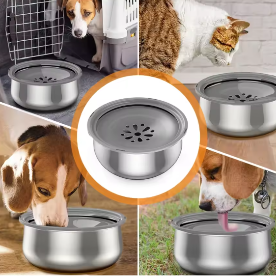 Roestvrijstalen Drijvende Waterkom – 4,3L Automatische Drinkbak voor Hond & Kat