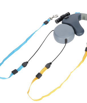 Dubbele Intrekbare Hondenriem – Met LED-licht & Antiklit Systeem, Voor 2 Honden