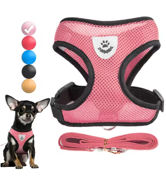 Verstelbaar Honden- & Kattenharnas – Ademend Vest met Riemset