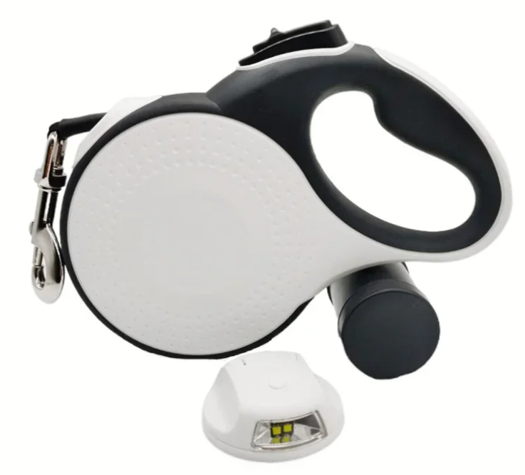 Automatische Intrekbare Hondenriem – 5M/8M met LED & Kakzakhouder