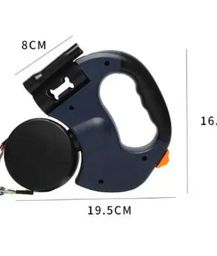 Dubbele Intrekbare Hondenriem – 3M met LED Zaklamp & Afvalzakhouder