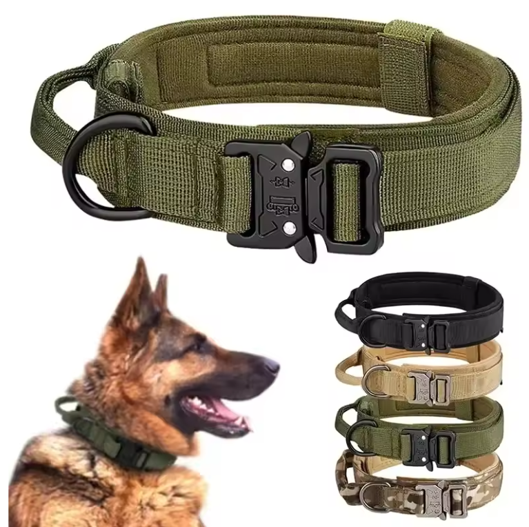 Tactische Nylon Hondenhalsband – Metalen Gesp & Ademend Ontwerp voor Middelgrote en Grote Honden