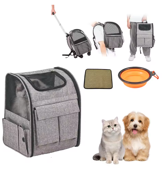 Rollende Huisdierdrager – Rugzak, Trolley & Schoudertas met Wielen