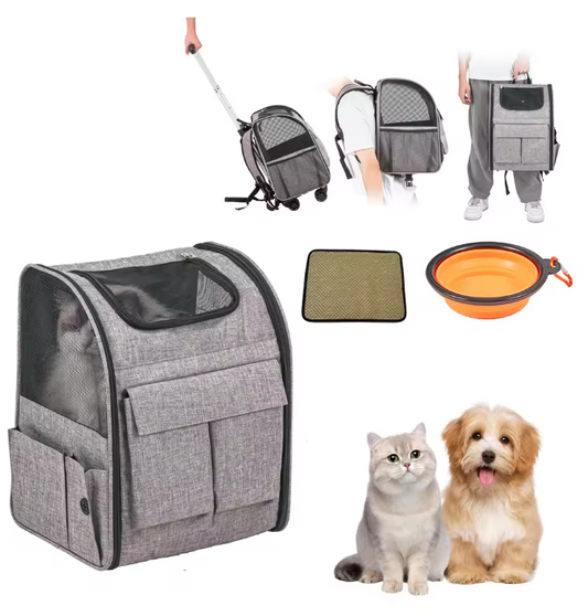Rollende Huisdierdrager – Rugzak, Trolley & Schoudertas met Wielen
