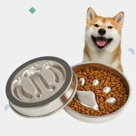 Premium Roestvrijstalen Slowfeeder – Verhoogde Voerbak voor Honden & Katten, Anti-Verslikking