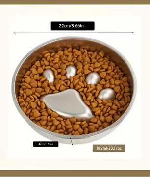 Premium Roestvrijstalen Slowfeeder – Verhoogde Voerbak voor Honden & Katten, Anti-Verslikking