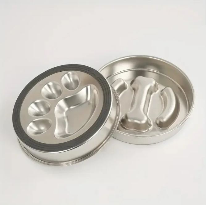 Premium Roestvrijstalen Slowfeeder – Verhoogde Voerbak voor Honden & Katten, Anti-Verslikking