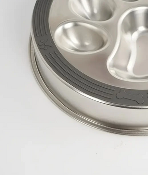 Premium Roestvrijstalen Slowfeeder – Verhoogde Voerbak voor Honden & Katten, Anti-Verslikking