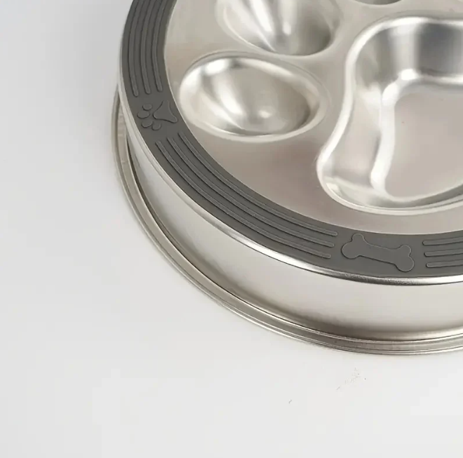 Premium Roestvrijstalen Slowfeeder – Verhoogde Voerbak voor Honden & Katten, Anti-Verslikking
