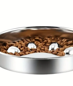 Premium Roestvrijstalen Slowfeeder – Verhoogde Voerbak voor Honden & Katten, Anti-Verslikking