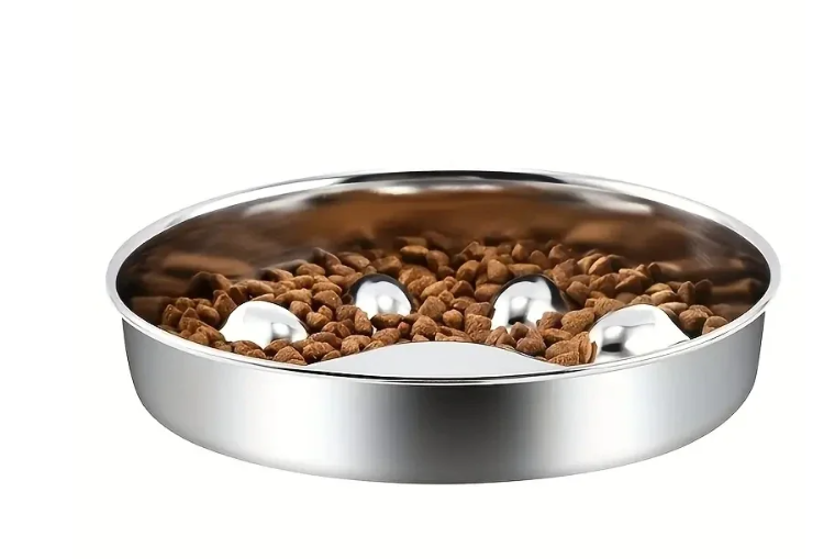 Premium Roestvrijstalen Slowfeeder – Verhoogde Voerbak voor Honden & Katten, Anti-Verslikking