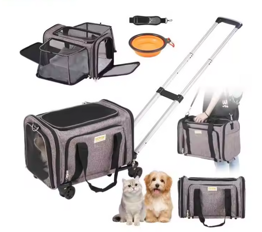 Rollende Huisdierdrager met Wielen – Rugzak, Trolley & Schoudertas
