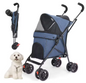 Lichtgewicht Opvouwbare Huisdierkinderwagen – Comfortabel & Ademend voor Honden en Katten
