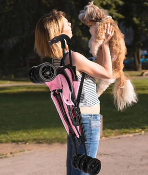 Lichtgewicht Opvouwbare Huisdierkinderwagen – Comfortabel & Ademend voor Honden en Katten