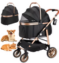 Hondenbuggy 2-in-1 – Opvouwbare Kinderwagen & Transporttas, Hoge Wielen 360°, Tot 25 kg