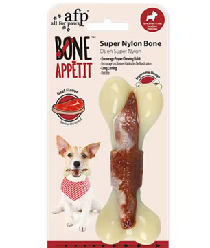 Honden Kauwspeeltje – Onverwoestbaar Nylon Bot met Rundvleessmaak, Anti-Bijt & Veilig