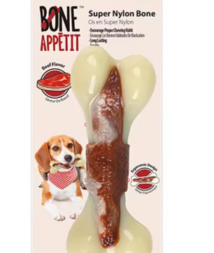 Honden Kauwspeeltje – Onverwoestbaar Nylon Bot met Rundvleessmaak, Anti-Bijt & Veilig