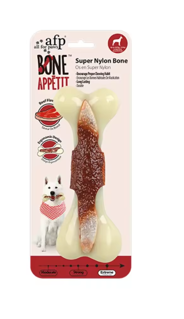 Honden Kauwspeeltje – Onverwoestbaar Nylon Bot met Rundvleessmaak, Anti-Bijt & Veilig