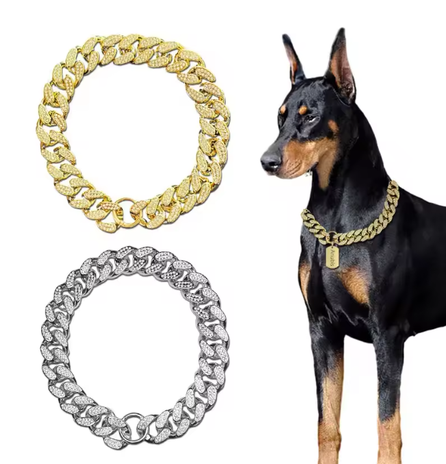 Luxe Hond & Kat Halsband – ABS Ketting met Diamantlook, Lichtgewicht & Comfortabel