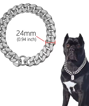 Luxe Hond & Kat Halsband – ABS Ketting met Diamantlook, Lichtgewicht & Comfortabel