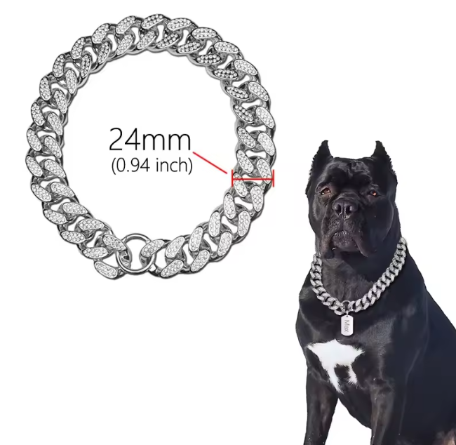 Luxe Hond & Kat Halsband – ABS Ketting met Diamantlook, Lichtgewicht & Comfortabel