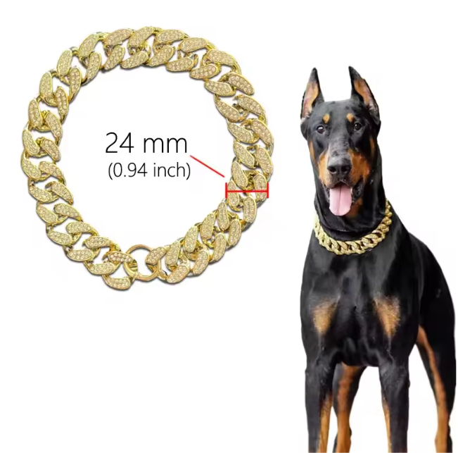 Luxe Hond & Kat Halsband – ABS Ketting met Diamantlook, Lichtgewicht & Comfortabel