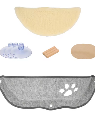 Kattenraambed Hangmat – Comfortabele Vensterligstoel met Zuignappen, Inclusief Kussen