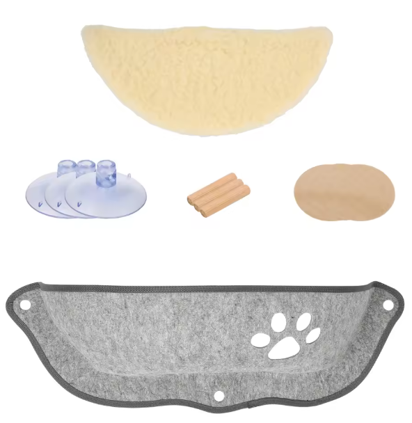 Kattenraambed Hangmat – Comfortabele Vensterligstoel met Zuignappen, Inclusief Kussen