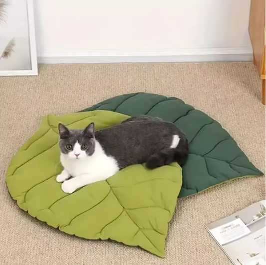 Kattenbed Bladvorm – Zachte Antislip Slaapmat & Wasbaar Huisdierkleed