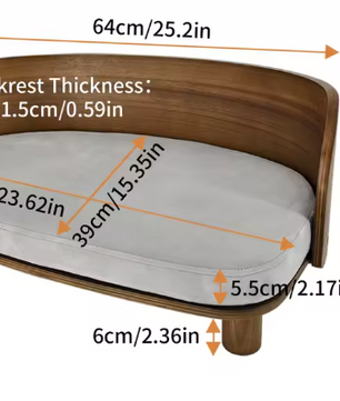 Verhoogd Houten Kattenbed – Comfortabele Loungebank met Kussen