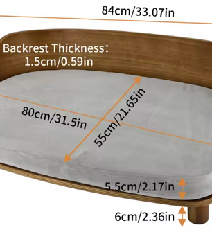 Verhoogd Houten Kattenbed – Comfortabele Loungebank met Kussen