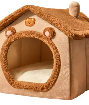Opvouwbaar Kattenhuis met Kussen – Zacht & Wasbaar Huisdierbed