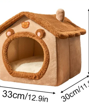 Opvouwbaar Kattenhuis met Kussen – Zacht & Wasbaar Huisdierbed