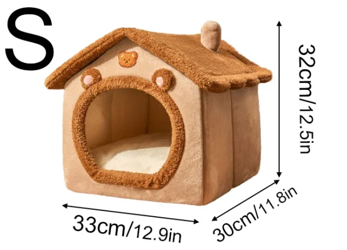 Opvouwbaar Kattenhuis met Kussen – Zacht & Wasbaar Huisdierbed
