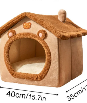 Opvouwbaar Kattenhuis met Kussen – Zacht & Wasbaar Huisdierbed