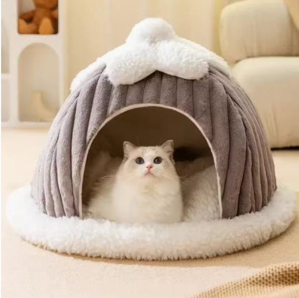 Warm Katten- en Hondenhuis – Zacht & Gezellig Huisdiernest, Wasbaar en Comfortabel