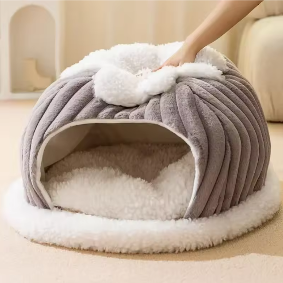 Warm Katten- en Hondenhuis – Zacht & Gezellig Huisdiernest, Wasbaar en Comfortabel
