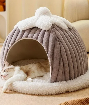 Warm Katten- en Hondenhuis – Zacht & Gezellig Huisdiernest, Wasbaar en Comfortabel