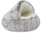Zacht Pluche Rond Kattenbed – Comfortabele 2-in-1 Slaapzak & Huisdiermand