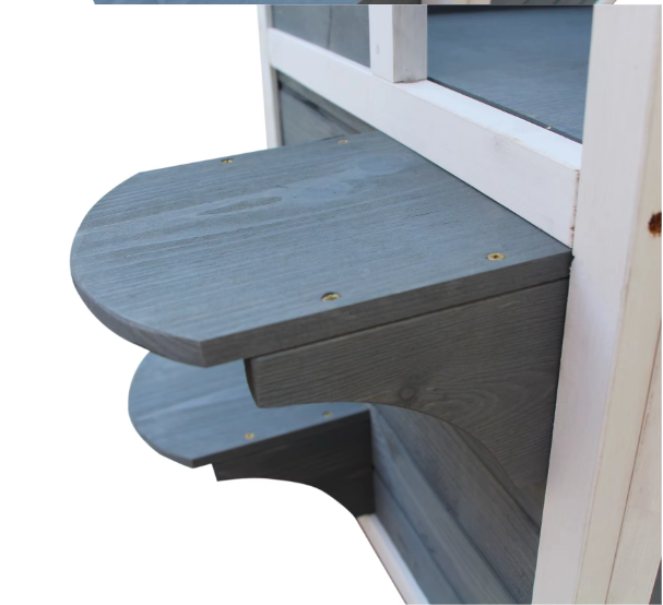 2-laags Houten Kattenvilla – Kattenhuis met Trap, Deuren & Asfaltdak