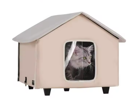 Verwarmd Kattenhuis voor Buiten – Waterdicht, Timer & Kussen