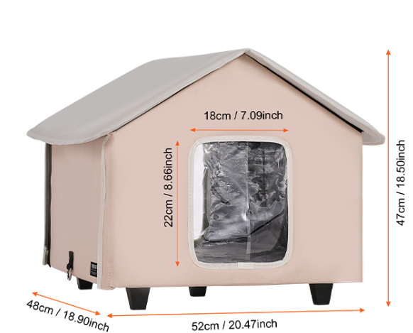 Verwarmd Kattenhuis voor Buiten – Waterdicht, Timer & Kussen