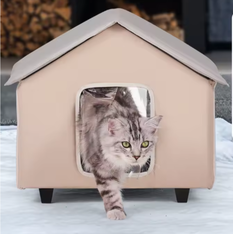 Verwarmd Kattenhuis voor Buiten – Waterdicht, Timer & Kussen