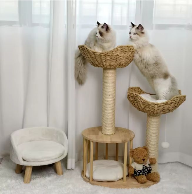 Krabpaal 99 cm – Multi-Level Activiteitentoren met Kattenhuis & Speelbal