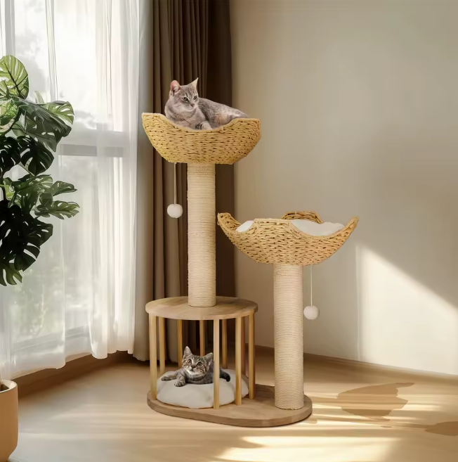 Krabpaal 99 cm – Multi-Level Activiteitentoren met Kattenhuis & Speelbal