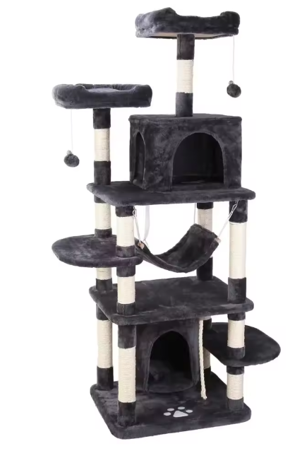 Krabpaal 170 cm – Multi-Level Kattenboom met Grot, Hangmat & Speelplekken