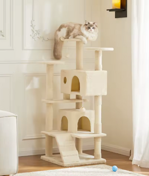 Kattenboom 137 cm – Multi-Level Krabpaal met Grot, Hangmat & Speelplekken
